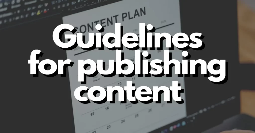guidelines for publishing content